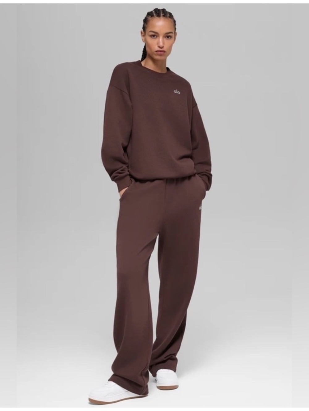 NWOT Alo Yoga Accolade Crewneck Sweatshirt XL brownstone *see description*